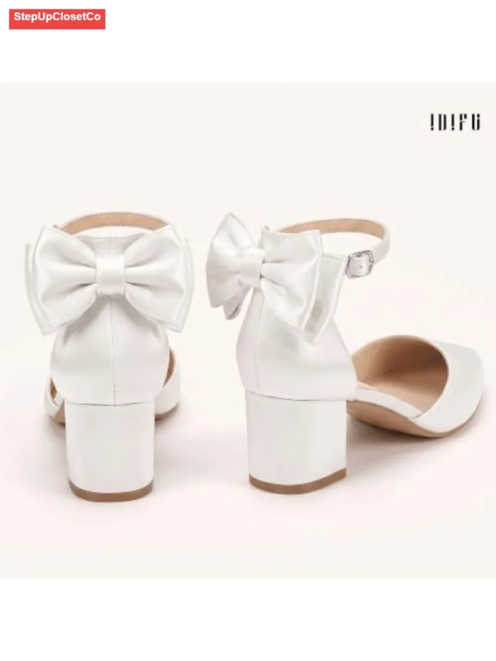 Pointed Toe Ankle Strap Block Heels Pumps for Women
